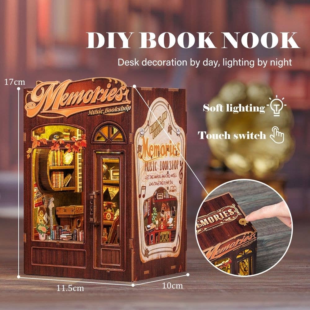 DIY Book Nook Kit - Memories Music Bookshop - Craft Kit from The Bookhouse Broughty Ferry- Just £44.95! Shop now