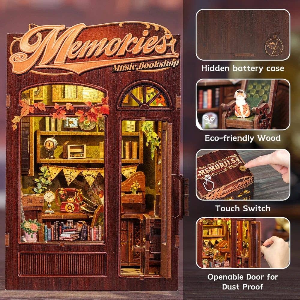 DIY Book Nook Kit - Memories Music Bookshop - Craft Kit from The Bookhouse Broughty Ferry- Just £44.95! Shop now