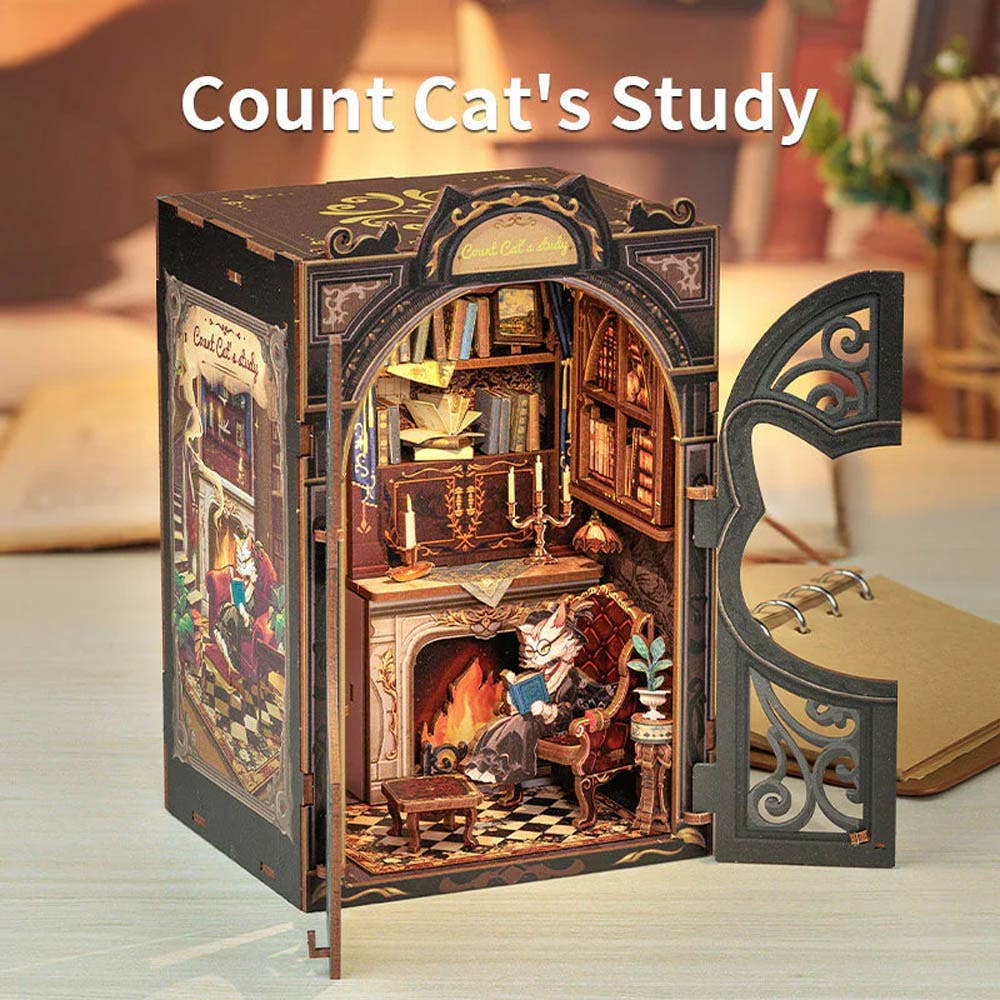 DIY Book Nook kit - Count Cat's Study - Craft Kit from The Bookhouse Broughty Ferry- Just £44.95! Shop now