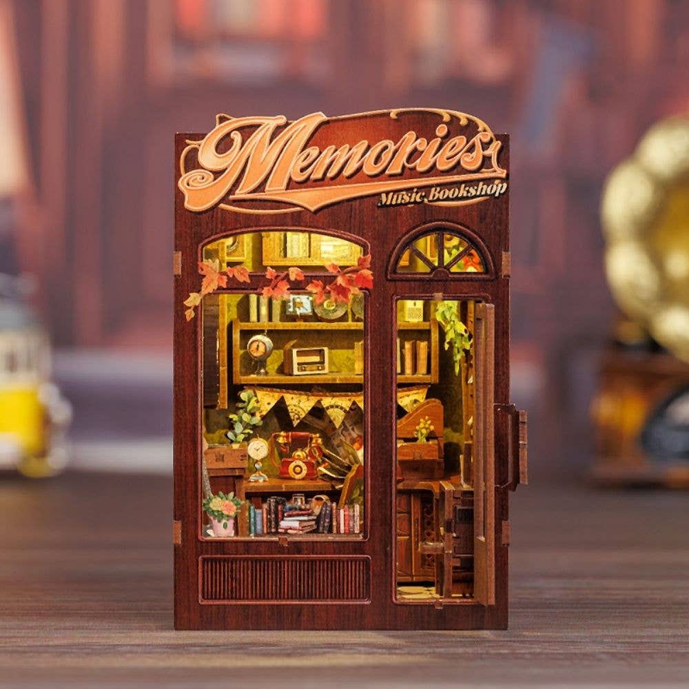 DIY Book Nook Kit - Memories Music Bookshop - Craft Kit from The Bookhouse Broughty Ferry- Just £44.95! Shop now