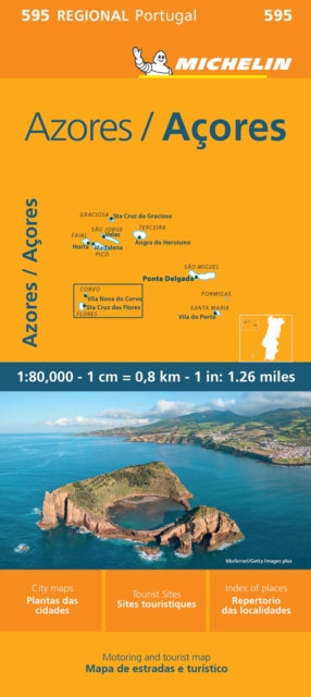 Azores - Michelin Regional Map 595 - Book from The Bookhouse Broughty Ferry- Just £6.99! Shop now