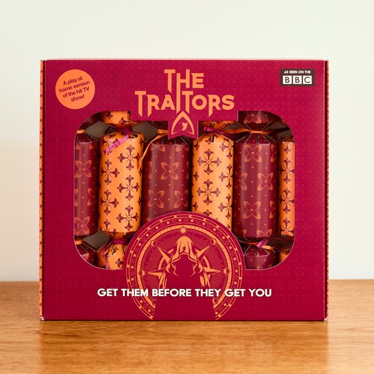 Official The Traitors Christmas Crackers - Set of 6 -  from The Bookhouse Broughty Ferry- Just £22.50! Shop now