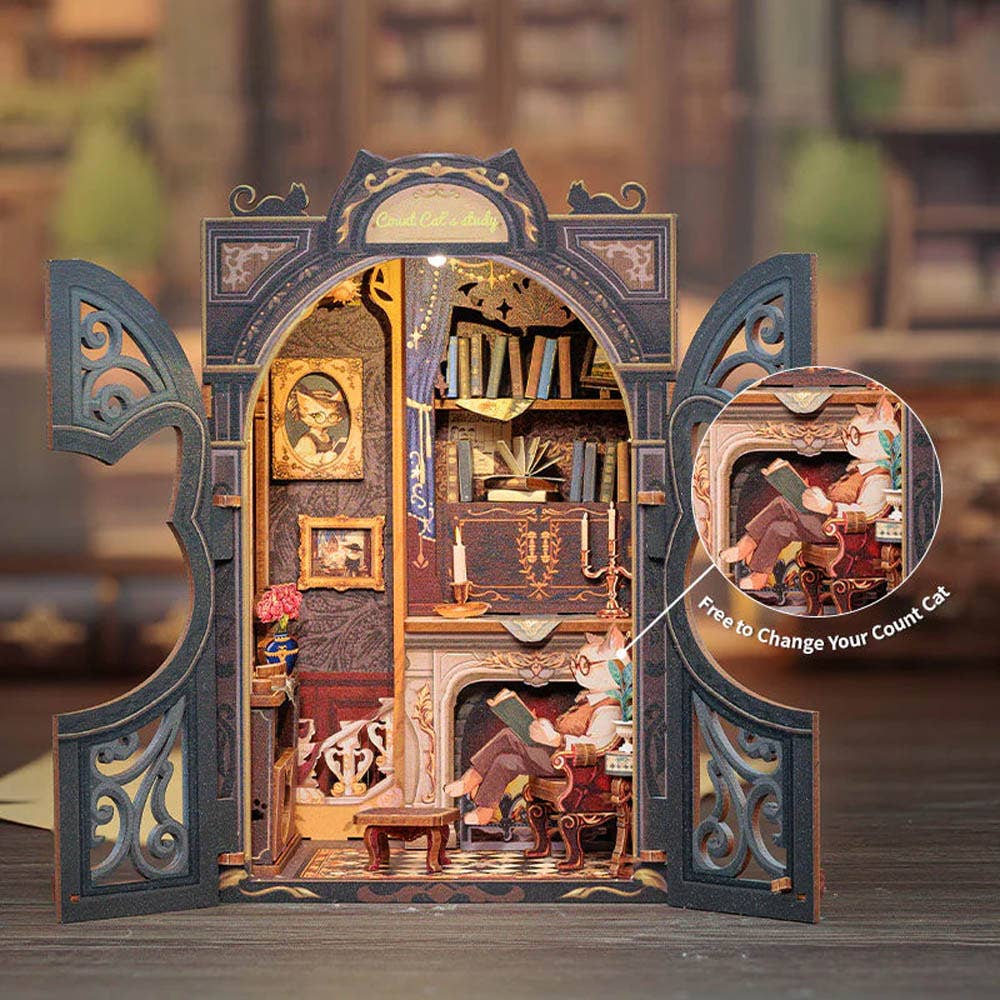 DIY Book Nook kit - Count Cat's Study - Craft Kit from The Bookhouse Broughty Ferry- Just £44.95! Shop now