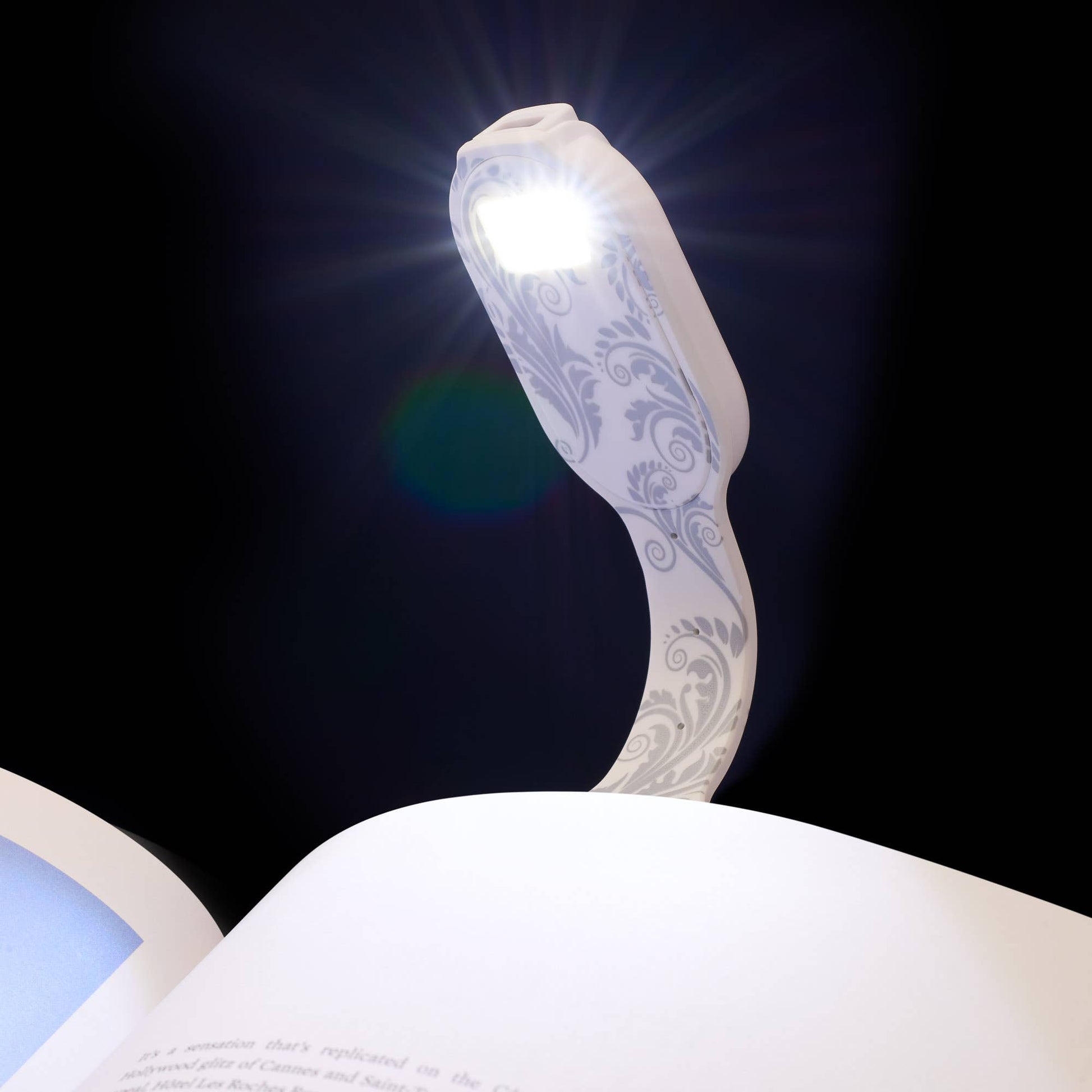 Flexilight Rechargeable Booklight & Bookmark - White Flowers - Book Accessory from The Bookhouse Broughty Ferry- Just £19.99! Shop now