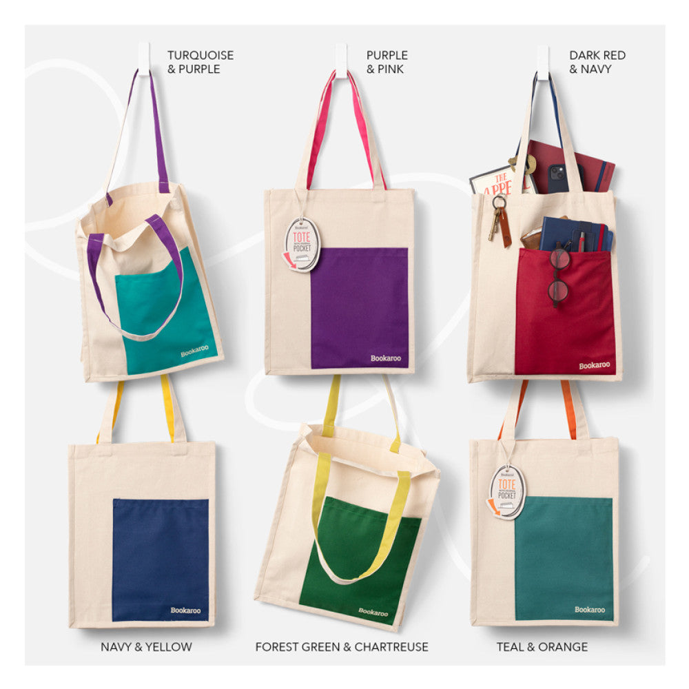 BOOKAROO TOTE BAG - TURQUOISE & PURPLE - Gift from The Bookhouse Broughty Ferry- Just £16.99! Shop now